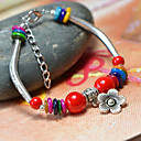 Colorido Estilo Nacional de Mujeres de China circos Pulsera de Plata con Colgante Flor