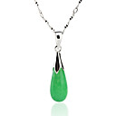 Vrouwen Emerald Raindrop 925 Pure zilveren hanger (excl. ketting)