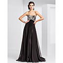 A-Line Sweetheart sweep / spazzola treno abito da sera in chiffon e paillettes