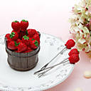 5 Réglez la fourche Fruit Piece En Holder Sweet Strawberry