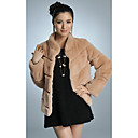 Long Sleeve Standing Collar Rex Rabbit Fur Casual/Party Jacket
