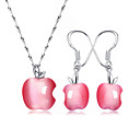 Gorgeous 925 Silver With Opal Women's Jewelry Set Including Necklace,Earrings(More Colors)