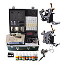 2 Iron Cast Tattoo Gun Kit avec écran LCD de puissance et 7 couleurs d'encre
