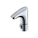 Contemporary Chrome Finish Sensor Thermostatic Hands Free Bathroom Sink Faucet(Hot and Cold)
