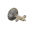 In stile antico Bronzo antico Finitura a parete porta accappatoio ottone doppia
