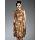 Sequin Fabric Sheath/ Column Jewel Neckline Knee-length Cocktail Dress inspired by Jeanne Tripplehorn at Emmy Award