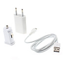 Mini 3-In lader met auto-oplader, AC Adapter voor Samsung, HTC en meer
