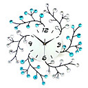 20" Diamond-Studded Branches Metal Wall Clock