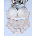 Women's Almond Deep V Lace Bra&Panties Set