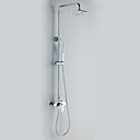 Contemporary Style Chrome Finish Shower Faucets with 21 x 21cm Shower Head + Hand Shower