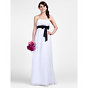 Sheath/Column Strapless Floor-length Chiffon Bridesmaid Dresses