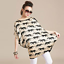 Women's Plus Size Leopard Print Dress(Bust:Up to 180cm,Length:83cm)