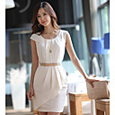 Plissados ​​Bainha Vestido de Mulher