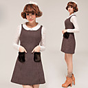 Donna Polka Dot Dress serbatoio di pizzo T-shirt
