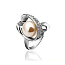 Gorgeous Rose Gold/Platinum Plated Pearl Ring(More Colors)