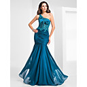 Trumpet/Mermaid One Shoulder Floor-length Tulle And Chiffon Evening Dress