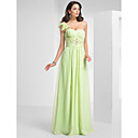Sheath/Column One Shoulder Floor-length Chiffon Evening Dress