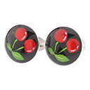 10 mm Cherry Symbol Stainless Steel Stud Earrings