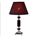 40W Stylish Table Light with Crystal Lamp Pole and Red Spot Fabric Shade