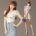Donna floreale Puff maniche Stampa T-Shirt