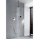 Contemporary Thermostatic LCD Brass 8 inch Round Showerhead + Handshower