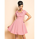 ts vintage rockabilly meisje check jurk met korte mouwen