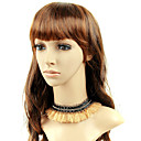 Handmade Black and Yellow Lace País Lolita Colar