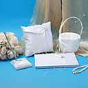 Elegant Wedding Collection Set In White Satin  (4 Pieces)