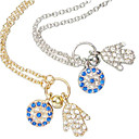 Women's Litlle Diamond Hand and Disk Alloy Necklace