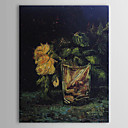 Beroemde olieverfschilderij Glas-met-rozen van Van Gogh