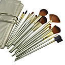 16PCS High Quality Professional Yellowgreen Cosmetic Brush Set