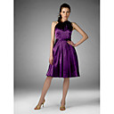 Sheath/ Column Jewel Knee-length Stretch Satin Bridesmaid/ Wedding Party/ Homecoming Dress