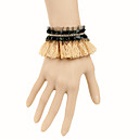 Handmade Yellow e Black Lace País Lolita Pulseira