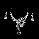 Rhinestones de la aleación elegante de la boda joyería nupcial conjunto incluyendo collar y los pendientes