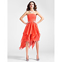 A-line Strapless Asymmetrical Chiffon Cocktail Dress