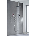 Contemporary Chrome Finish Thermostatic LCD 8 inch Square Showerhead + Handshower