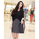 Damen Chiffon Spleißen Kleid