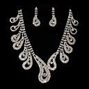 diamantes de imitación boda nupcial magnífico collar, pendientes joyas conjunto
