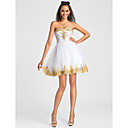 Ball Gown Sweetheart Short/Mini Tulle And Satin Cocktail Dress