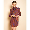 TS Argyle Print High Neck Bow Tie Dress