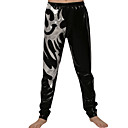 Black and Silver Emblem PVC Pants