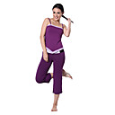 Vest Pescoço horizontal e Capri Pants Ternos Yoga Roxo
