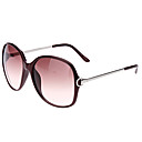 Marrón lentes oscuros UV Protección Gafas de sol de la mariposa Marco rojo de las mujeres