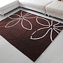 6.5' Brown Floral Acrylic Bonded Rug