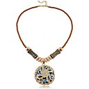 Women's Hollow Rose Big Round Gemstones Diamond Necklace