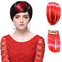 Sintéticos de alta qualidade vermelho directo Bangs cabelo