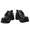 Hechos a mano de cuero PU Negro 6cm Plataforma Escuela de Lolita Shoes