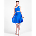A-line One Shoulder Knee-length Chiffon Bridesmaid Dress
