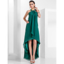 A-line Halter Asymmetrical Chiffon Evening Dress