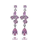 Platinum Plated Cubic Zirconia Chandelier Earrings(More Colors)(Width*Length 10*40mm)